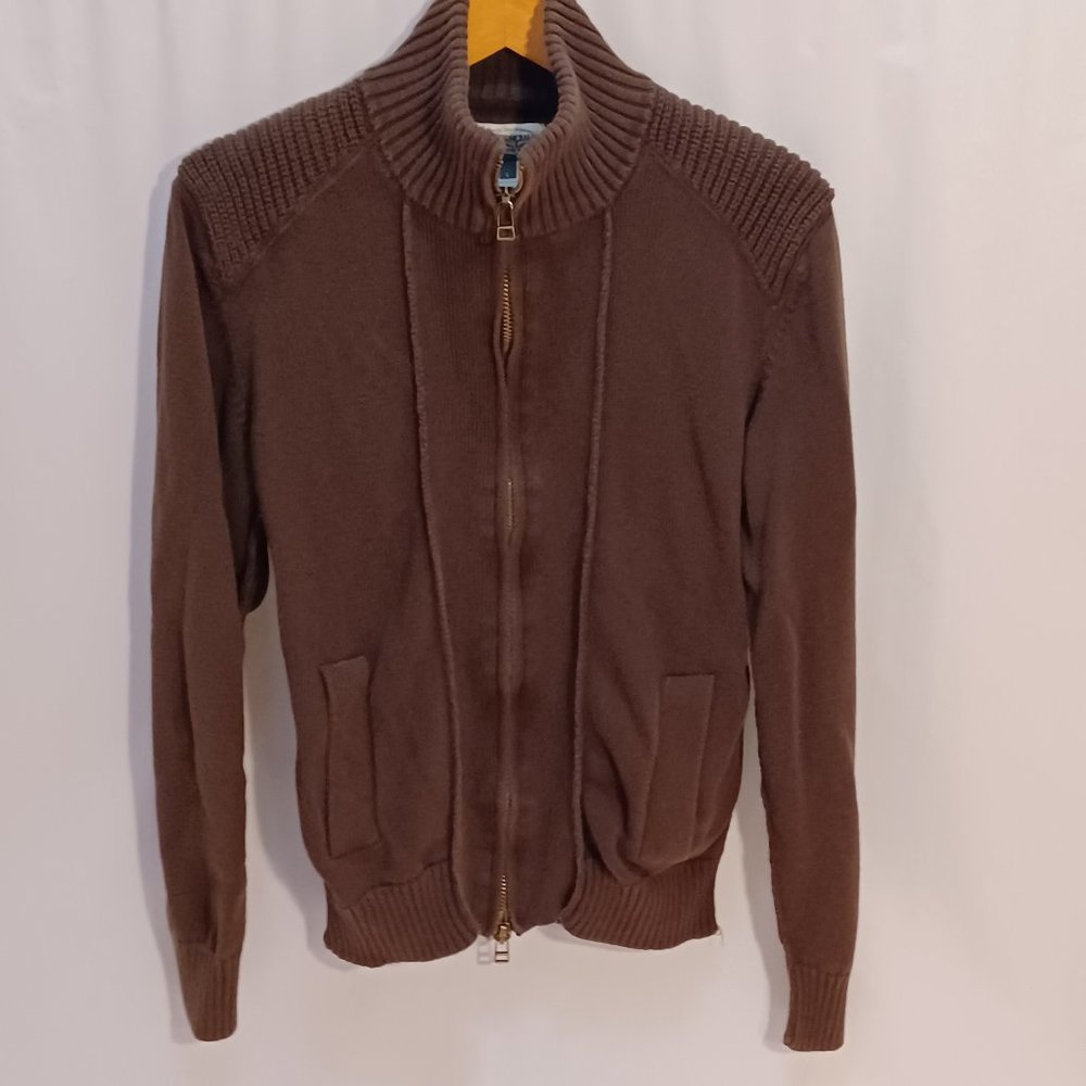 Sweater jacket American Rag, Men's, Brown with zipper -size l-